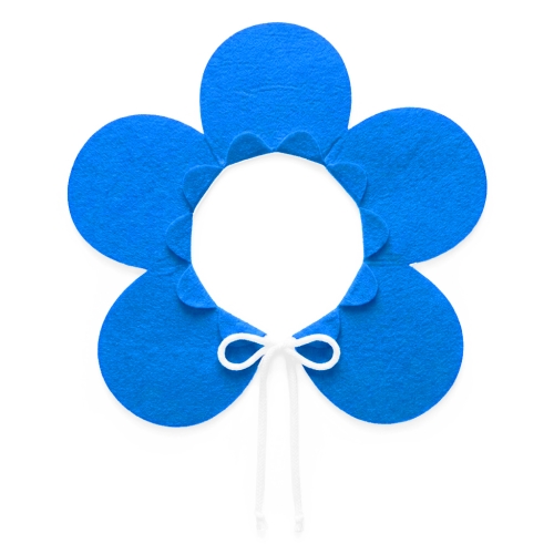 KOŁNIERZYK KWIATEK FILCOWY NIEBIESKI