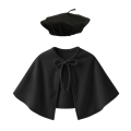 ZESTAW PELERYNA I BERET CZARNY L/XL 2el