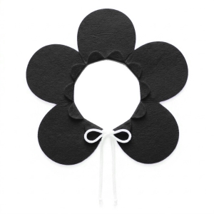 KOŁNIERZYK KWIATEK FILCOWY CZARNY