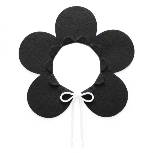 KOŁNIERZYK KWIATEK FILCOWY CZARNY