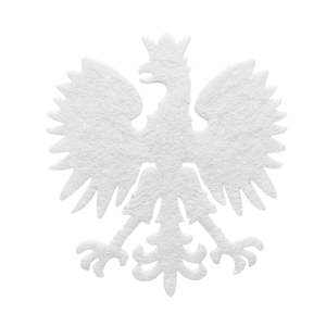FRONT GODŁO POLSKI ORZEŁ FILCOWY BIAŁY 4,5x4cm