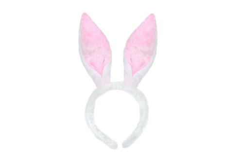 OPASKA USZY KRÓLICZKA PLUSZOWE BIAŁO-RÓŻOWE