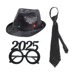 ZESTAW SYLWESTROWY CZARNY 3el