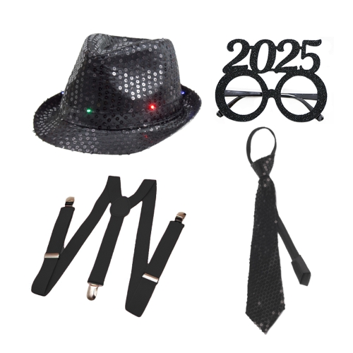 ZESTAW SYLWESTROWY CZARNY 4el