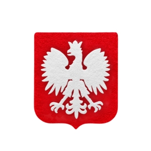 EMBLEMAT GODŁO POLSKI FILCOWY BIAŁO-CZERWONY 5,5x5cm