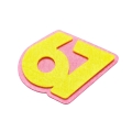 EMBLEMAT SIX SEVEN 67 FILCOWY RÓŻOWO-ŻÓŁTY 7,5x6cm