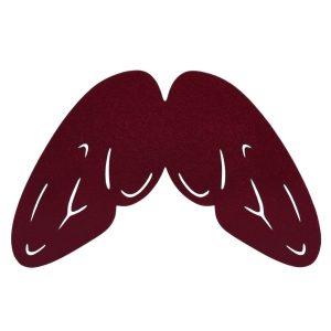 SKRZYDŁA OWAD FILCOWE BORDOWE 58x45cm