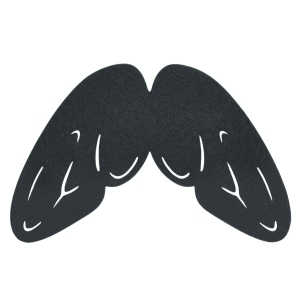 SKRZYDŁA OWAD FILCOWE GRAFITOWE 58x45cm