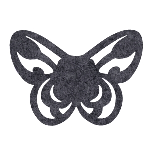 SKRZYDŁA MOTYLEK AŻUROWY FILCOWE GRAFITOWE 50x35,5cm