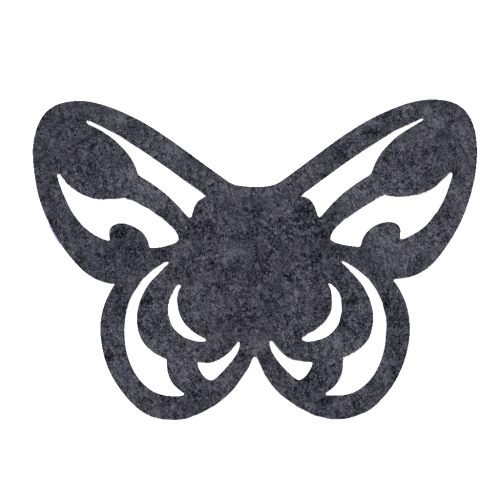 SKRZYDŁA MOTYLEK AŻUROWY FILCOWE GRAFITOWE 50x35,5cm