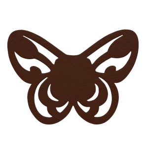 SKRZYDŁA MOTYLEK AŻUROWY FILCOWE CIEMNOBRĄZOWE 50x35,5cm