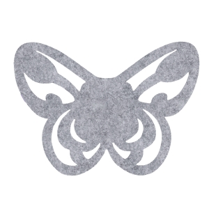 SKRZYDŁA MOTYLEK AŻUROWY FILCOWE SZARY MELANŻ 50x35,5cm