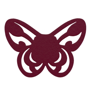 SKRZYDŁA MOTYLEK AŻUROWY FILCOWE BORDOWE 50x35,5cm