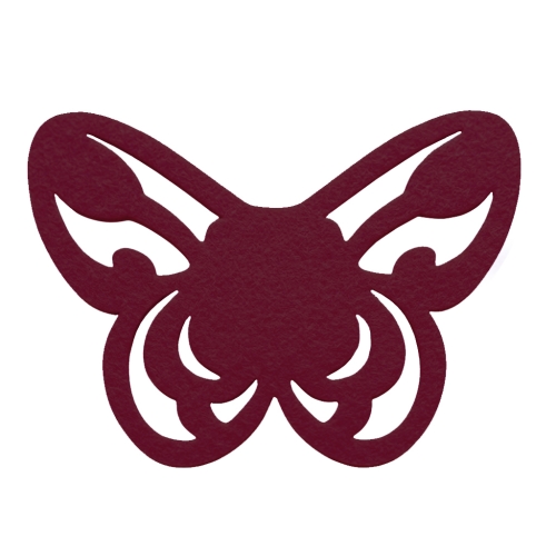 SKRZYDŁA MOTYLEK AŻUROWY FILCOWE BORDOWE 50x35,5cm