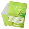 ZAPROSZENIA KROKODYL ROMBY ZIELONE 5szt