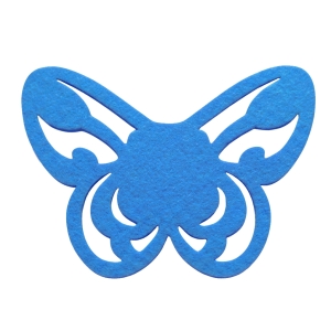 SKRZYDŁA MOTYLEK AŻUROWY FILCOWE NIEBIESKIE 50x35,5cm