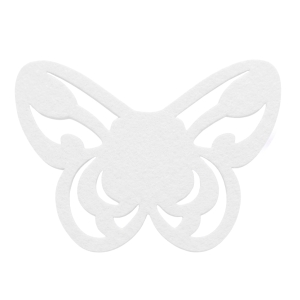 SKRZYDŁA MOTYLEK AŻUROWY FILCOWE BIAŁE 50x35,5cm