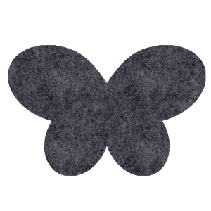 SKRZYDŁA MOTYLEK FILCOWE GRAFITOWE 54x35,5cm