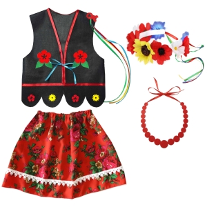 ZESTAW KRAKOWIANKA CZARNO-CZERWONY 98-110 4el