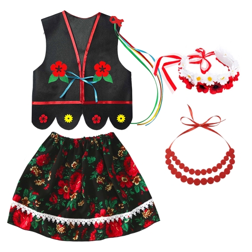 ZESTAW KRAKOWIANKA CZARNY 134-140 4el