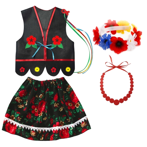 ZESTAW KRAKOWIANKA CZARNY 134-140 4el