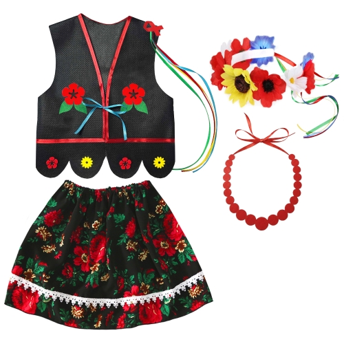 ZESTAW KRAKOWIANKA CZARNY 116-128 4el