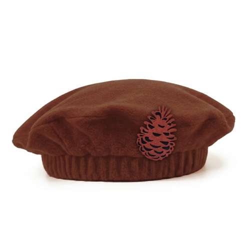 BERET SZYSZKA POLAR BRĄZOWY