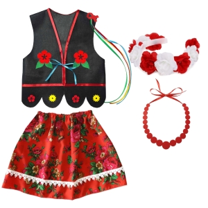 ZESTAW KRAKOWIANKA CZARNO-CZERWONY 98-110 4el