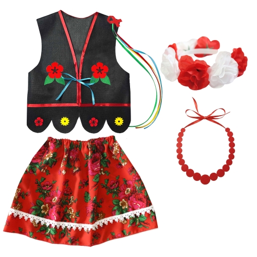 ZESTAW KRAKOWIANKA CZARNO-CZERWONY 98-110 4el