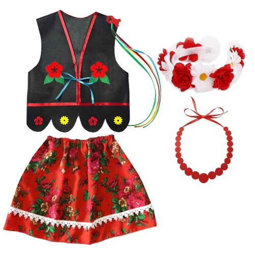 ZESTAW KRAKOWIANKA CZARNO-CZERWONY 98-110 4el