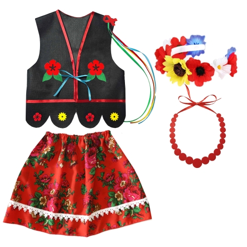 ZESTAW KRAKOWIANKA CZARNO-CZERWONY 98-110 4el