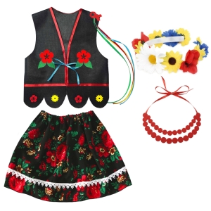 ZESTAW KRAKOWIANKA CZARNY 116-128 4el