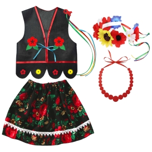 ZESTAW KRAKOWIANKA CZARNY 146-158 4el