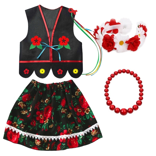 ZESTAW KRAKOWIANKA CZARNY 134-140 4el