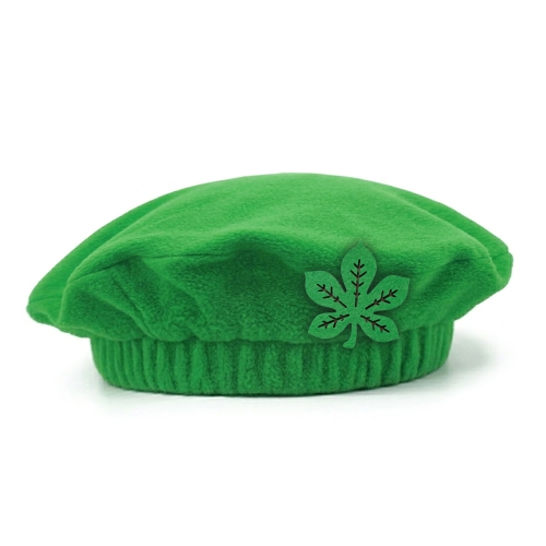 BERET LIŚĆ KASZTANOWCA POLAR ZIELONY