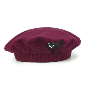 BERET KOCUR HALLOWEEN POLAR BORDOWY