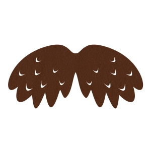 SKRZYDŁA PTASZEK FILCOWE MAŁE JEDNOWARSTWOWE CIEMNOBRĄZOWE 46x23cm