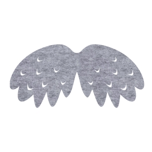 SKRZYDŁA PTASZEK FILCOWE MAŁE JEDNOWARSTWOWE SZARY MELANŻ 46x23cm