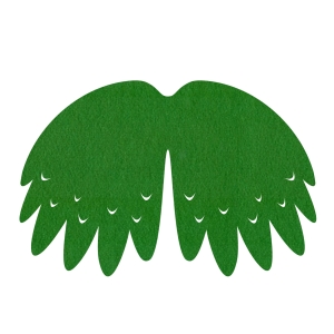 SKRZYDŁA PTASZEK FILCOWE DUŻE JEDNOWARSTWOWE CIEMNOZIELONE 58x40cm