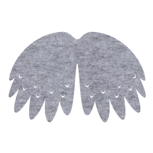 SKRZYDŁA PTASZEK FILCOWE DUŻE JEDNOWARSTWOWE SZARY MELANŻ 58x40cm