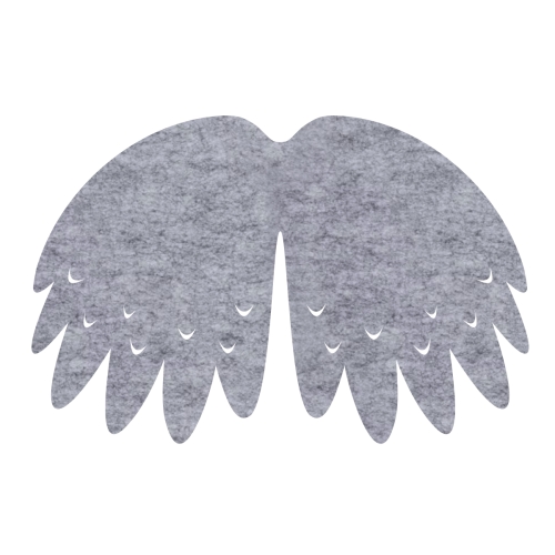 SKRZYDŁA PTASZEK FILCOWE DUŻE JEDNOWARSTWOWE SZARY MELANŻ 58x40cm