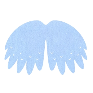 SKRZYDŁA PTASZEK FILCOWE DUŻE JEDNOWARSTWOWE BŁĘKITNE 58x40cm