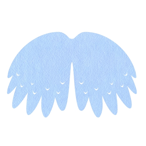 SKRZYDŁA PTASZEK FILCOWE DUŻE JEDNOWARSTWOWE BŁĘKITNE 58x40cm