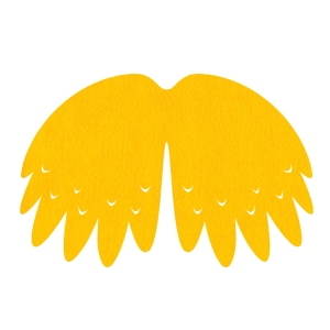 SKRZYDŁA PTASZEK FILCOWE DUŻE JEDNOWARSTWOWE ZŁOTOŻÓŁTE 58x40cm