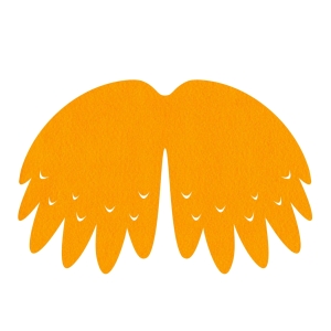 SKRZYDŁA PTASZEK FILCOWE DUŻE JEDNOWARSTWOWE POMARAŃCZOWE 58x40cm