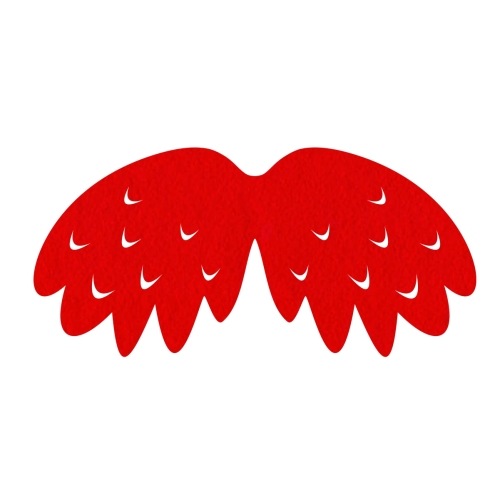 SKRZYDŁA PTASZEK FILCOWE MAŁE JEDNOWARSTWOWE CZERWONE 46x23cm