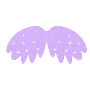 SKRZYDŁA PTASZEK FILCOWE MAŁO JEDNOWARSTWOWE FIOLETOWE 46x23cm