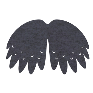 SKRZYDŁA PTASZEK FILCOWE DUŻE JEDNOWARSTWOWE GRAFITOWE 58x40cm
