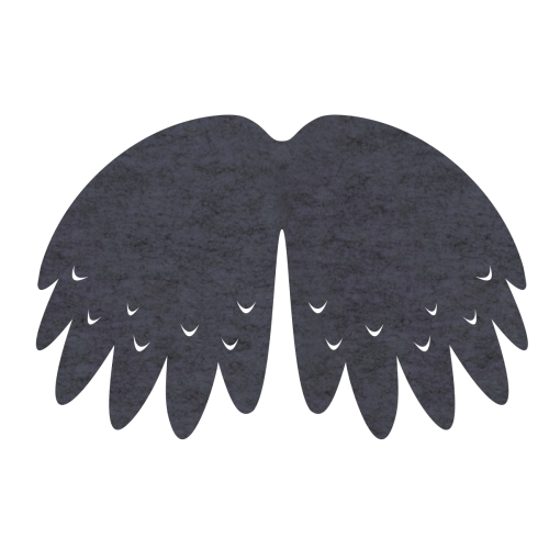 SKRZYDŁA PTASZEK FILCOWE DUŻE JEDNOWARSTWOWE GRAFITOWE 58x40cm