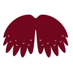 SKRZYDŁA PTASZEK FILCOWE DUŻE JEDNOWARSTWOWE BORDOWE 58x40cm